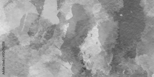 Black and white old stained grunge grey shades watercolor, Abstract grunge white or grey watercolor painting background, abstract painted white clouds with dark gray grunge