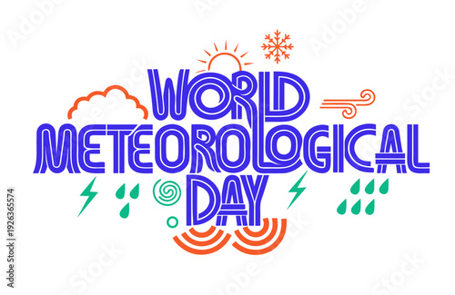 WORLD METEOROLOGICAL DAY vector illustration isolated on white background