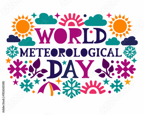 Weather Forecast and Meteorology Vector Illustration, World Meteorological Day Design
