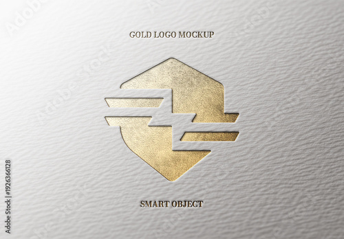 Realistic Gold Embossed Logo Mockup
