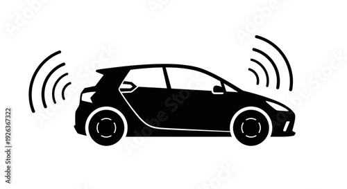 Car Moving Illustration with Motion Lines.