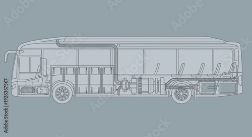 Detailed Side View of Modern City Bus.