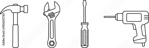 vector illustration of a set of tools