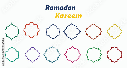 islamic frame collection gold luxury ornament abstract white arabic background, ramadan kareem eid mubarak card