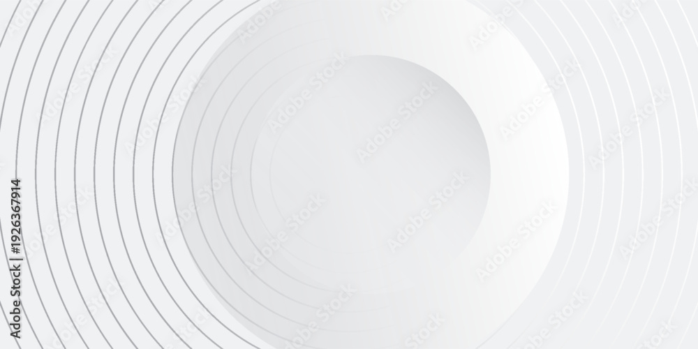 Obraz premium White geometric abstract background overlap layer on bright space with lines effect decoration. Modern graphic design element circles style concept for banner, modern vector arts