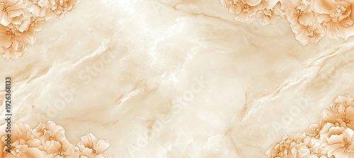 Elegant Floral Arrangement with Soft Peach Blooms and Delicate Greenery on a Subtle Background