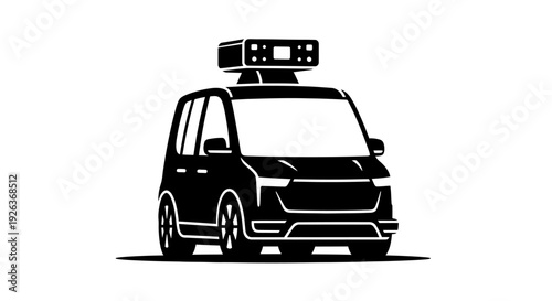 Minivan with Roof Mounted Equipment Box.