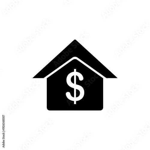 House with dollar sign symbolizing affordable housing or financial savings