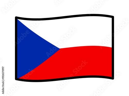 チェコの国旗イラスト素材2