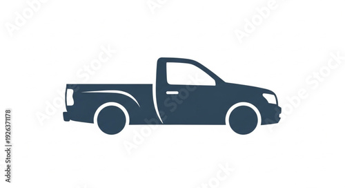 Pickup Truck Silhouette Graphic Illustration.