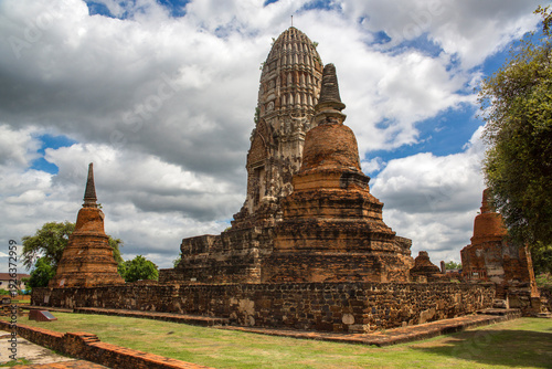 Fotografi Panorama of Wat Ratchaburana complex in Ayutthaya, Thailand