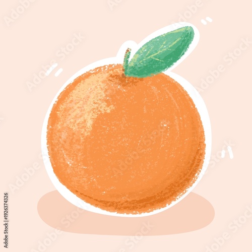 Φωτογραφία Hand-drawn orange illustration in colored pencil style.