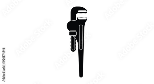 A black silhouette of a pipe wrench tool