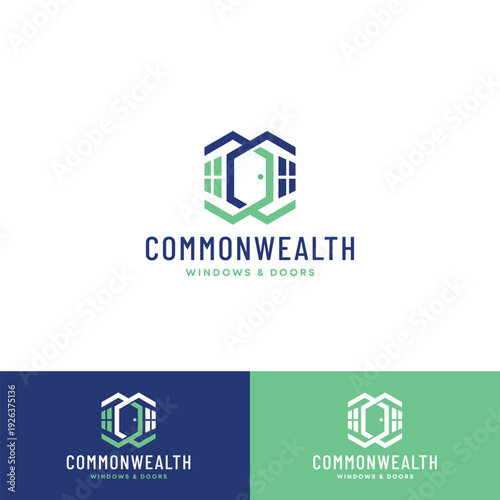 Commonwealth Windows and Doors Logo Design.