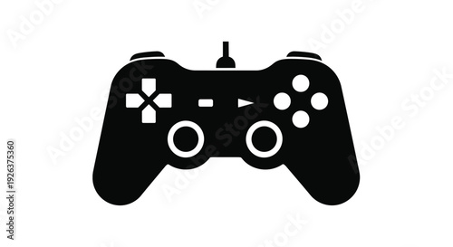 Black gamepad controller graphic a simple digital silhouette