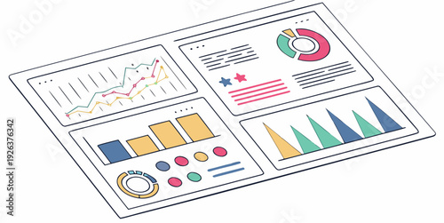 Comprehensive data visualization dashboard with various charts and graphs