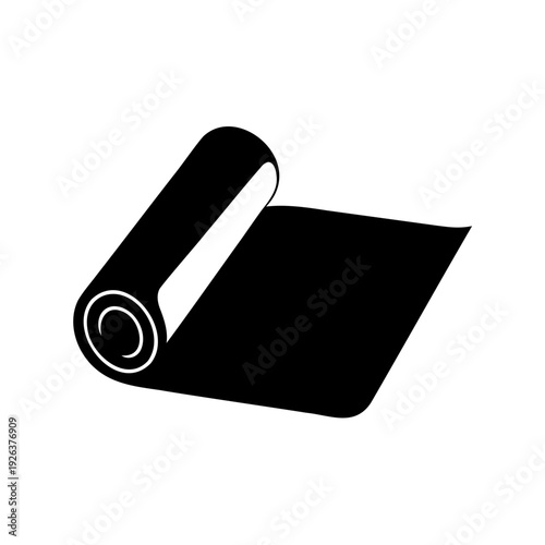 Minimalist vector design of rolled up mat, ideal for yoga or pilates