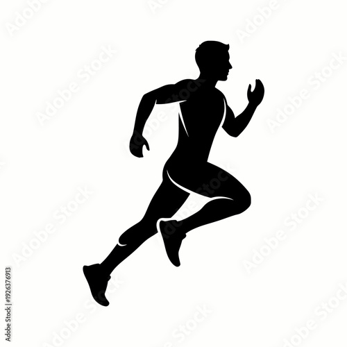 Dynamic silhouette of a runner in action, showcasing speed and athleticism