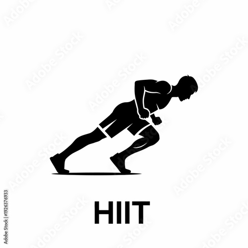 HIIT training illustration shows a runner in motion. The image evokes energy, power, and the spirit of high-intensity interval training