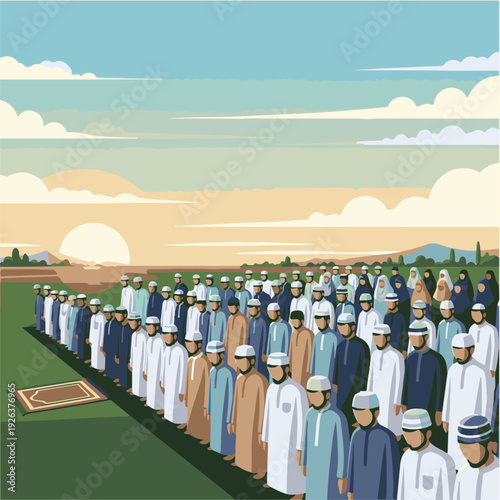 Group of men in traditional Islamic clothing.