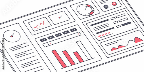 Analytical dashboard displaying key performance metrics and business analytics