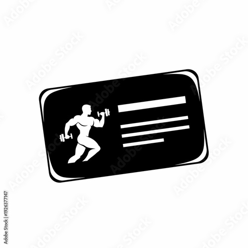 Gym card with a weightlifter figure silhouette