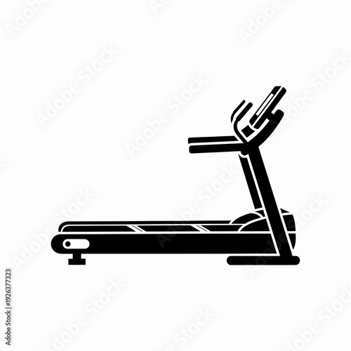 A treadmill silhouetted in a clean style, perfect for fitness concepts.