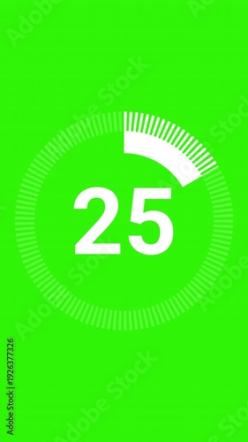 30 second countdown with circle animation, 30 to 0 animation countdown. 4K video