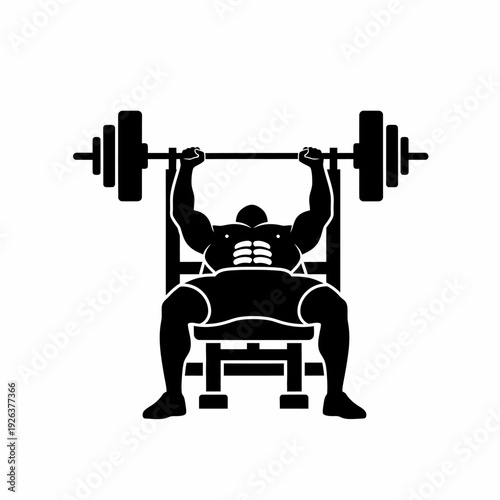 A strong athlete is performing a bench press with heavy weights at the gym