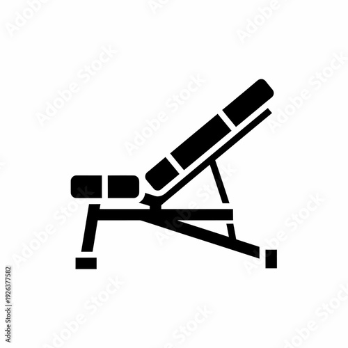 An illustration of an adjustable weight bench, isolated against a simple backdrop, perfect for fitness concepts