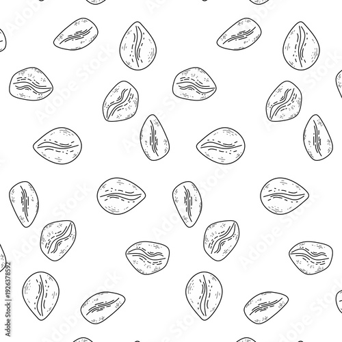 Coffee beans Seamless pattern vector