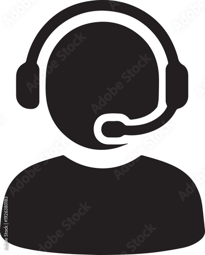 Minimalist Customer Support Icon – Helpline Avatar Vector