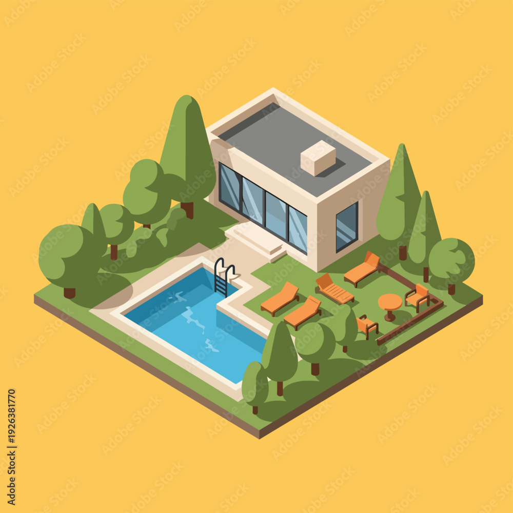 Fototapeta premium Modern House with Pool