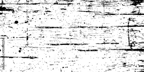 Black and White Grunge Wood Grain Vector Texture Distressed Overlay Background