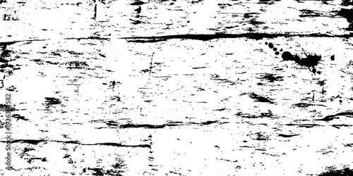 Black Grunge Wood Plank Texture with Ink Splatter Overlay Distressed Background Vector