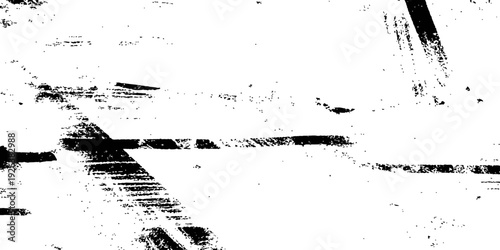 Abstract Black and White Grunge Texture Vector Distressed Overlay Background with Brush Strokes and Scratches