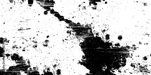 Black and White Grunge Texture Background Vector with Ink Splatter Scratches and Distressed Paint Effect Overlay Graphic Resource