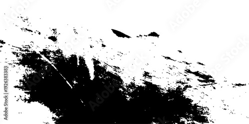 Abstract grunge vector texture brush stroke black ink smear distressed overlay high contrast graphic resource background