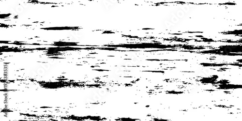 Black and White Vector Horizontal Grunge Texture Distressed Overlay Background Gritty Rough Surface Effect