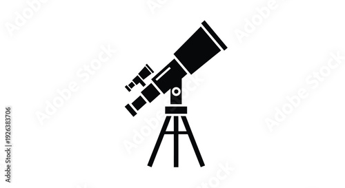 Black telescope on a tripod a striking visual silhouette