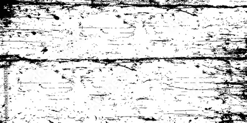 Vector Grunge Overlay Texture Distressed Black and White Rough Wood Grain Effect Abstract Background