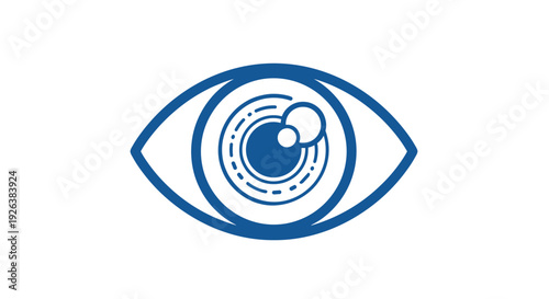 Blue Eye Icon with Pupil and Iris.