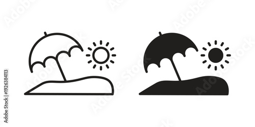 Beach icons for website design and development, app development. EPS10