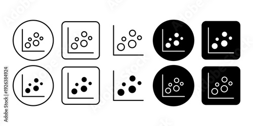 Chart Scatter Icon Data Analysis Statistics Visualization Symbol Set