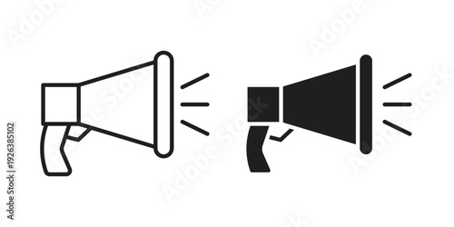 Bullhorn icons for website design and development, app development. EPS10