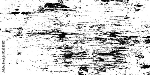 Grungy Distressed Wood Grain Texture Overlay Vector Black and White Weathered Rustic Scratch Background