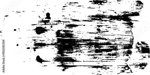 Black and white grunge texture vector with ink splatters distressed dirty paint brush stroke abstract background element