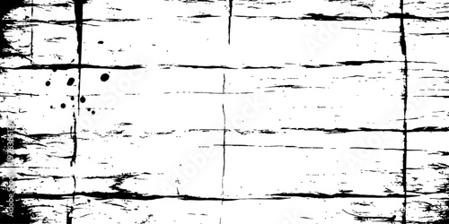 Black and White Grunge Wood Plank Texture Vector Background