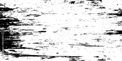 Abstract grunge horizontal grain texture overlay vector Black and white distressed background element