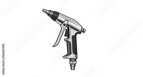 Pneumatic Air Gun Tool Illustration.